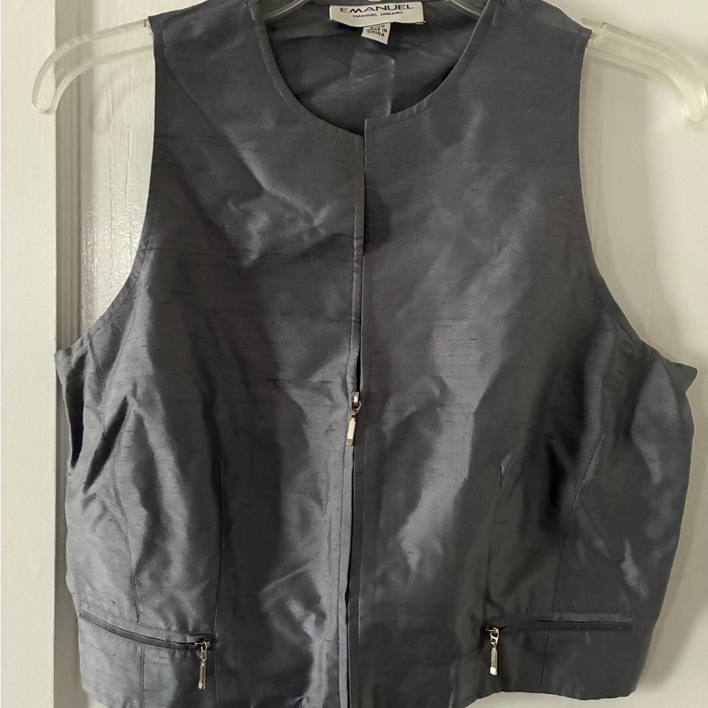 Emanuel Ungaro Dusty Lilac Zip Up Vest